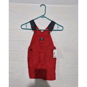 OshKosh B Gosh OEKO TEX Red Overalls Size 3 Toddler NWT
